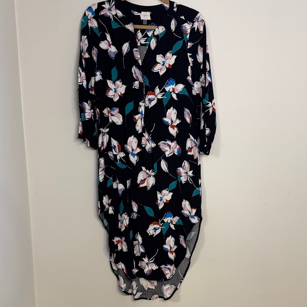 Cupio Black Floral High Low Dress